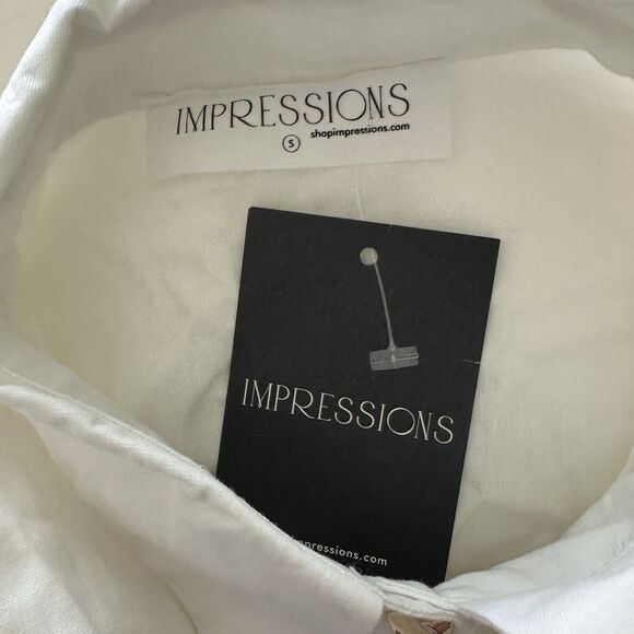 NWT Impressions Sunday Stroll S white cotton Sundress mini babydoll dress - Picture 4 of 13